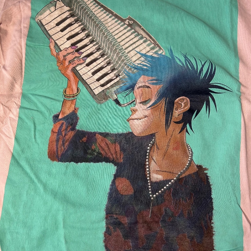 Gorillaz band 2022 tour t-shirt 2D pink RARE